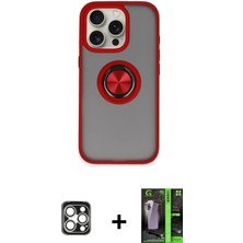 Cepte Toptan iPhone 16 Pro Max Yörünge Çizgi - Şeffaf 360 Full Body Arka Koruyucu + Gümüş Pvd Metal Kamera Lens