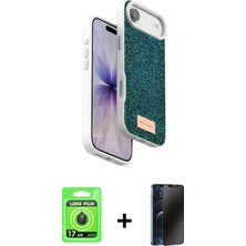 Cepte Toptan iPhone 17 Air Vadi Klasik Serisi - Siyah 3D Antistatik Hayalet Cam Ekran Koruyucu + Siyah Raze Metal Kamera Lens