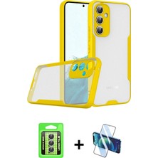 Cepte Toptan Galaxy A24 4g Atlas Asil Serisi - Siyah 3D Antistatik Cam Ekran Koruyucu + Gümüş Raze Metal Kamera Lens