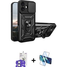 Cepte Toptan iPhone 17 Ahenk Klasik - Siyah 3D Antistatik Seramik Nano Ekran Koruyucu + Açık Yeşil Bilvis Titan Kamera Lens