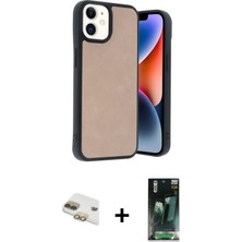 Cepte Toptan iPhone 11 Kıvılcım Işık Serisi - Siyah 360 Mat Full Body Arka Koruyucu + Gold Pers Alüminyum Kamera Lens