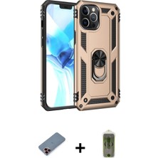 Cepte Toptan iPhone 12 Pro Max Ahenk Klasik Koleksiyonu - Siyah Joko Magic 5d Hayalet Cam + Kırmızı Metal Kamera Lens Koruma Cam