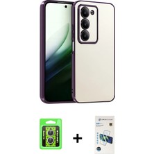 Cepte Toptan Redmi 15 4g Vadi Minimal - Siyah 3D Antistatik Cam Ekran Koruyucu + Gümüş Raze Metal Kamera Lens