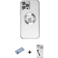 Cepte Toptan iPhone 12 Pro Pusula Form - Şeffaf Uv Polymer Nano Ekran Koruyucu + Mavi Shine Kamera Lens Koruma Cam