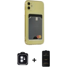 iPhone 11 Doruk Klasik Koleksiyonu - Siyah 6d Antistatik Mat Seramik Hayalet Nano Ekran Koruyucu + Mavi Pvd Metal Kamera Lens