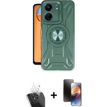 Cepte Toptan Redmi 13C Nova Yansıma Prime - Siyah 3D Antistatik Mat Seramik Nano Ekran Koruyucu + Şeffaf Kamera Lens Koruma Cam