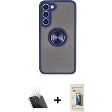 Cepte Toptan Galaxy S23 Plus Yörünge Çizgi - Siyah 6d Mat Seramik Hayalet Nano Ekran Koruyucu + Şeffaf Kamera Lens Koruma Cam