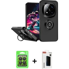 Cepte Toptan Redmi Note 14 Pro 4g Yörünge Çizgi - Şeffaf Hayalet Polymer Nano Ekran Koruyucu + Siyah Raze Metal Kamera Lens