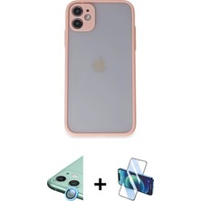 Cepte Toptan iPhone 11 Ahenk Çizgi Serisi - Siyah 3D Antistatik Seramik Nano Ekran Koruyucu + Mavi Raze Metal Kamera Lens