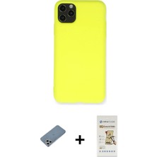 Cepte Toptan iPhone 11 Pro Max Ahenk Serisi - Siyah Mat Seramik Nano Ekran Koruyucu + Gümüş Shine Kamera Lens Koruma Cam