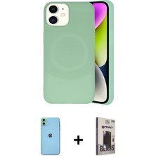 Cepte Toptan iPhone 11 Ufuk Serisi - Siyah Bilvis Hayalet Cam Ekran Koruyucu + Yeşil Neon Fosforlu Kamera Lens