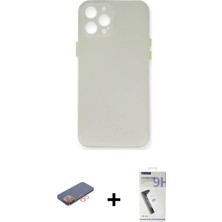 Cepte Toptan iPhone 12 Pro Yadigar Yansıma Serisi - Şeffaf Uv Polymer Nano Ekran Koruyucu + Turuncu Renkli Kamera Lens Koruma Cam