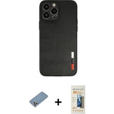 iPhone 13 Pro Max Doruk Asil Koleksiyonu - Siyah 6d Mat Seramik Hayalet Nano Ekran Koruyucu + Gökkuşağı Shine Kamera Lens Koruma Cam