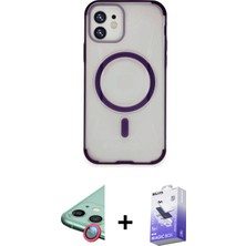 Cepte Toptan iPhone 11 Eksen Klasik Koleksiyonu - Siyah Bilvis 5in1 5d Magic Hayalet Cam Ekran Koruyucu + Kırmızı Raze Metal Kamera Lens