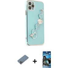 Cepte Toptan iPhone 11 Pro Max Nova Işık Prime - Siyah 34D Izgaralı Cam + Gökkuşağı Shine Kamera Lens Koruma Cam