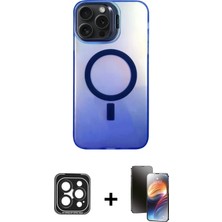iPhone 15 Pro Max Doruk Klasik Prime - Siyah 3D Antistatik Mat Seramik Nano Ekran Koruyucu + Siyah Pvd Metal Kamera Lens