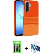 Cepte Toptan Galaxy A17 5g Doruk Serisi - Siyah 3D Antistatik Cam Ekran Koruyucu + Gümüş Raze Metal Kamera Lens