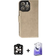 Cepte Toptan iPhone 14 Pro Max Siluet Işık Serisi - Siyah Bilvis 5in1 5d Magic Hayalet Cam Ekran Koruyucu + Turuncu Pvd Metal Kamera Lens