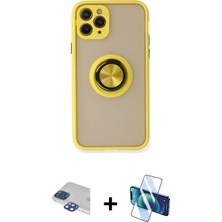 iPhone 11 Pro Max Yörünge Çizgi - Siyah 3D Antistatik Seramik Nano Ekran Koruyucu + Lacivert Pers Alüminyum Kamera Lens