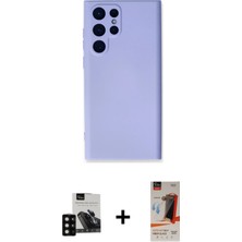 Cepte Toptan Galaxy S23 Ultra Ahenk Serisi - Siyah Autokit 5in1 Fiber Hayalet Cam Ekran Koruyucu + Siyah Pvd Metal Kamera Lens