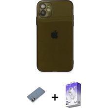 Cepte Toptan iPhone 12 Ahenk Doku - Siyah Bilvis 5in1 3D Magic Cam Ekran Koruyucu + Gold Metal Kamera Lens Koruma Cam