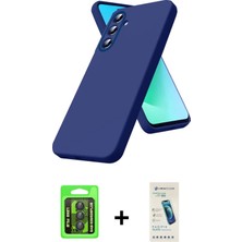 Cepte Toptan Galaxy S26 Kozmos Yansıma Özel Seri - Şeffaf Pasifik Cam Ekran Koruyucu + Siyah Raze Metal Kamera Lens