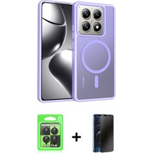 Cepte Toptan Mi 14T Pro Siluet Minimal Prime - Siyah 3D Antistatik Hayalet Cam Ekran Koruyucu + Siyah Raze Metal Kamera Lens