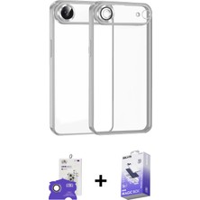 Cepte Toptan iPhone 17 Air Vadi Minimal - Siyah Bilvis 5in1 5d Magic Hayalet Cam Ekran Koruyucu + Gold Bilvis Titan Kamera Lens