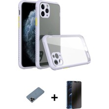 iPhone 11 Pro Max Nova Asil Özel Seri - Siyah 3D Antistatik Hayalet Cam Ekran Koruyucu + Siyah Shine Kamera Lens Koruma Cam