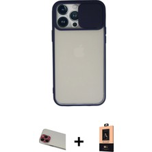 iPhone 13 Pro Max Vadi Çizgi - Şeffaf Maxco Cam Ekran Koruyucu + Kırmızı Rainbow Kamera Lens Koruma Cam
