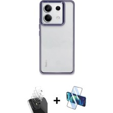 Cepte Toptan Redmi Note 13 Pro 4g Nova Işık Serisi - Siyah 3D Antistatik Seramik Nano Ekran Koruyucu + Şeffaf Kamera Lens Koruma Cam