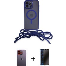 Cepte Toptan iPhone 12 Pro Eksen Özel Seri - Siyah 3D Antistatik Hayalet Cam Ekran Koruyucu + Turuncu Neon Fosforlu Kamera Lens