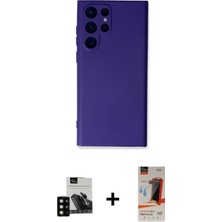 Galaxy S23 Ultra Ahenk Serisi - Siyah Autokit 5in1 Fiber Hayalet Cam Ekran Koruyucu + Siyah Pvd Metal Kamera Lens