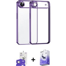 Cepte Toptan iPhone 17 Air Vadi Minimal - Siyah Bilvis 5in1 5d Magic Hayalet Cam Ekran Koruyucu + Gold Bilvis Titan Kamera Lens