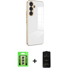 Cepte Toptan Galaxy A24 4g Yankı Serisi - Siyah 6d Antistatik Mat Seramik Hayalet Nano Ekran Koruyucu + Gümüş Raze Metal Kamera Lens
