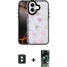 Cepte Toptan iPhone 16 Odak Prime - Siyah 360 Mat Full Body Arka Koruyucu + Yeşil Pvd Metal Kamera Lens
