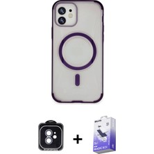 Cepte Toptan iPhone 11 Eksen Klasik Koleksiyonu - Siyah Bilvis 5in1 5d Magic Hayalet Cam Ekran Koruyucu + Mavi Pvd Metal Kamera Lens