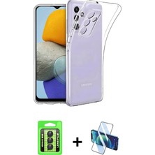 Galaxy A24 4g Zirve Doku - Siyah 3D Antistatik Cam Ekran Koruyucu + Siyah Raze Metal Kamera Lens