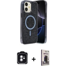Cepte Toptan iPhone 11 Eksen Çizgi - Siyah Bilvis Hayalet Cam Ekran Koruyucu + Yeşil Pvd Metal Kamera Lens
