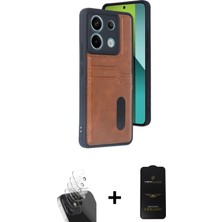 Cepte Toptan Redmi Note 13 Pro 4g Yörünge Işık Serisi - Siyah 6d Antistatik Mat Seramik Hayalet Nano Ekran Koruyucu + Şeffaf Kamera Lens Koruma Cam