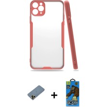 Cepte Toptan iPhone 11 Pro Max Atlas Asil Serisi - Siyah 18D Cam Ekran Koruyucu + Gold Shine Kamera Lens Koruma Cam