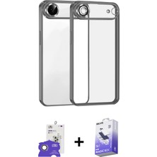 Cepte Toptan iPhone 17 Air Vadi Minimal - Siyah Bilvis 5in1 5d Magic Hayalet Cam Ekran Koruyucu + Gold Bilvis Titan Kamera Lens