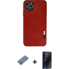 Cepte Toptan iPhone 11 Pro Max Doruk Asil Koleksiyonu - Siyah 3D Antistatik Hayalet Cam Ekran Koruyucu + Gümüş Shine Kamera Lens Koruma Cam