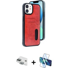 Cepte Toptan iPhone 11 Yörünge Işık Serisi - Siyah 3D Antistatik Cam Ekran Koruyucu + Yeşil Pers Alüminyum Kamera Lens