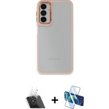 Cepte Toptan Galaxy A14 4g Eksen Doku Prime - Siyah 3D Antistatik Cam Ekran Koruyucu + Şeffaf Kamera Lens Koruma Cam