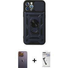 Cepte Toptan iPhone 12 Pro Ahenk Klasik - Şeffaf Uv Polymer Nano Ekran Koruyucu + Sarı Neon Fosforlu Kamera Lens