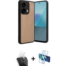 Cepte Toptan Redmi Note 13 Pro 4g Kıvılcım Işık Serisi - Siyah 3D Antistatik Cam Ekran Koruyucu + Şeffaf Kamera Lens Koruma Cam