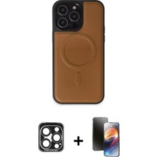 Cepte Toptan iPhone 15 Pro Max Zirve Işık Serisi - Siyah 3D Antistatik Mat Seramik Nano Ekran Koruyucu + Lacivert Pvd Metal Kamera Lens