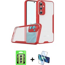 Cepte Toptan Galaxy A24 4g Atlas Asil Serisi - Siyah 3D Antistatik Cam Ekran Koruyucu + Gümüş Raze Metal Kamera Lens