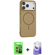 Cepte Toptan iPhone 17 Pro Yankı Form Serisi - Siyah Bilvis 5in1 5d Magic Hayalet Cam Ekran Koruyucu + Gümüş Raze Metal Kamera Lens